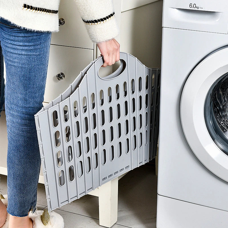Panier à Linge Pliable Ajouré en Plastique, 3 Tailles, 4 Coloris