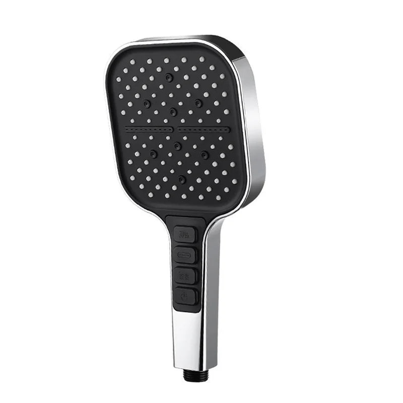 Pommeau de Douche Haute Pression Carré ou Rond, Noir ou Chromé