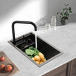 Évier de Cuisine Inox 304 Robinet Pliable, Gris Anthracite, 45 x 30 cm