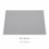 Tapis de Bain Chenille Gris Clair Antidérapant Absorbant, 2 Tailles