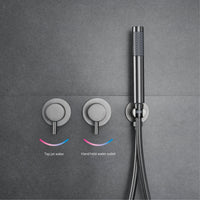 Douche Encastrable Laiton avec Pommeau Rond 25 cm et Douchette, 5 Finitions