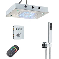 Douche Encastrable LED Plafond Cascade Noir Mat