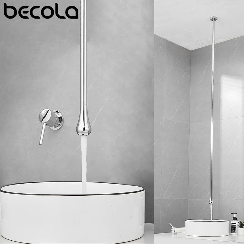 Mitigeur de Lavabo Design Plafond avec Bec Vertical