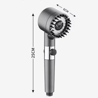 Pommeau de Douche Filtrant Massant 3 Modes, Gris ou Noir, avec Cartouches