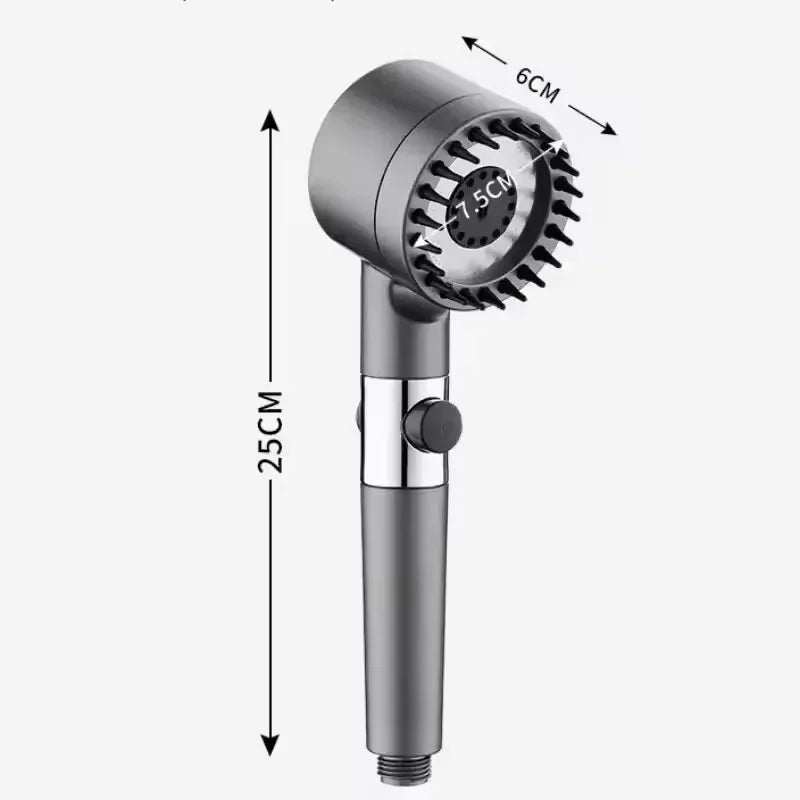 Pommeau de Douche Filtrant Massant 3 Modes, Gris ou Noir, avec Cartouches