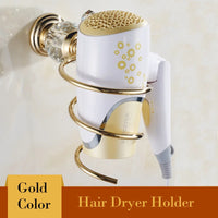 Ensemble d'Accessoires de Salle de Bain Doré à Cristaux