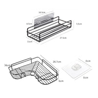 Étagère de Salle de Bain Inox Sans Perçage Droite ou d'Angle