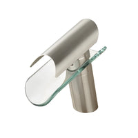 Mitigeur Lavabo Cascade Verre Chromé, Noir ou Nickel, Bec Court ou Haut