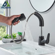 Mitigeur Lavabo Douchette Extractible Noir Mat