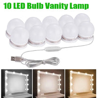 Kit 10 Ampoules LED Miroir Coiffeuse USB ou Veilleuse Ronde à Détecteur