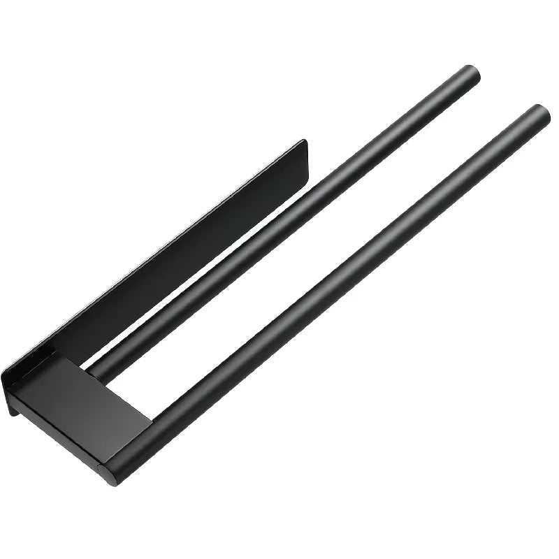 Porte-Serviette Mural Adhésif Sans Perçage Noir 39 cm