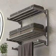 Porte-Serviette Mural Pliable Inox 50 cm