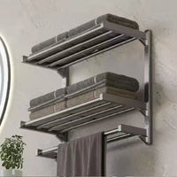 Porte-Serviette Mural Pliable Inox 50 cm