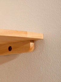 Étagère d'Angle Murale Quart de Rond en Bois, Petite, Moyenne ou Grande