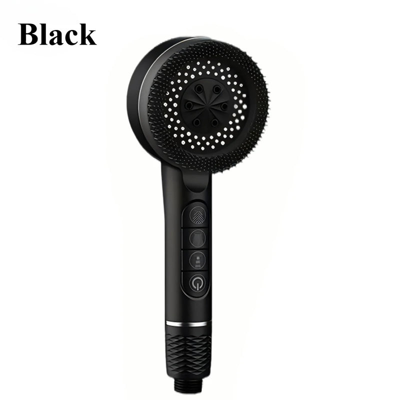 Pommeau de Douche à Boutons, Brosse Silicone Amovible, Accessoires à la Pièce