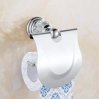 Accessoires Salle de Bain Chromé Cristal Frise Grecque à la Pièce, 17 Articles