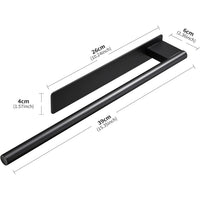 Porte-Serviette Mural Adhésif Sans Perçage Noir 39 cm