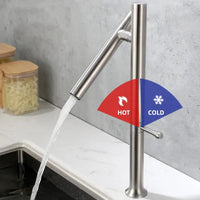 Mitigeur Cuisine Rabattable Inox Brossé ou Gris, Bec Orientable 360°, 42 cm