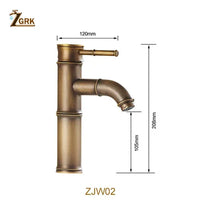 Mitigeur Lavabo Laiton Décor Bambou, 3 Becs, Bas ou Haut