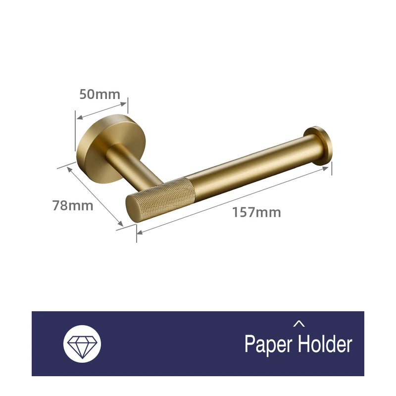 Porte-Serviette Mural Doré Brossé Kit Modulable
