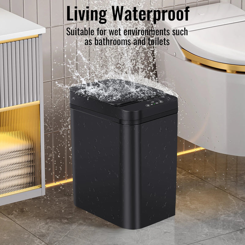 Poubelle Salle de Bain Capteur de Mouvement Sans Contact 12L
