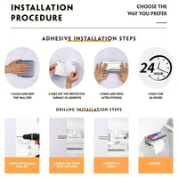 Porte-Papier Toilette Mural Inox Brossé avec Tablette, Collage ou Vissage