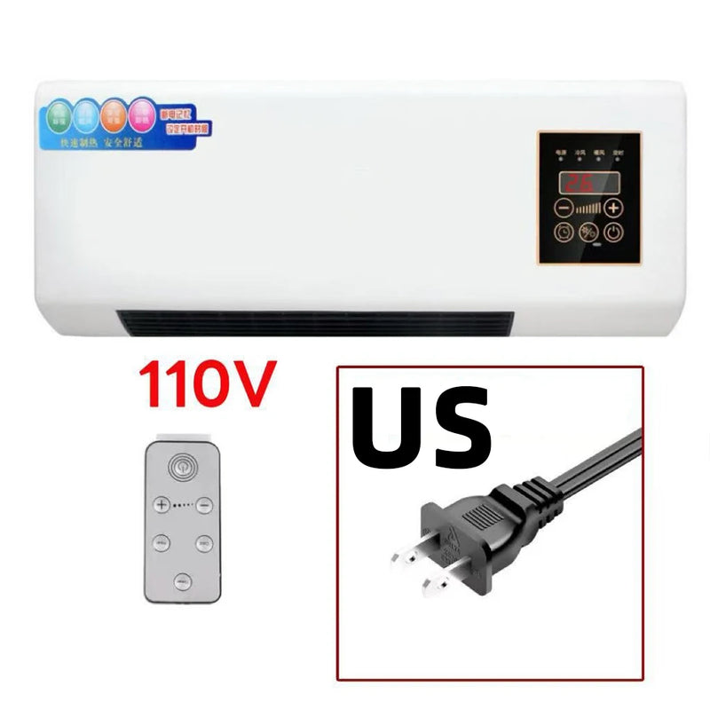 Radiateur Salle de Bain Mural Soufflant 2 en 1 Chaud et Frais, Télécommande