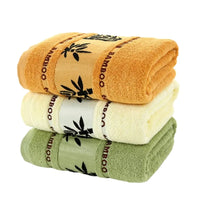 Serviettes de Bain en Bambou Brodées, 70 x 140 cm et 34 x 74 cm
