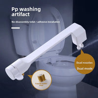Bidet WC Non Électrique Double Buse à Molette Blanc, 28 cm