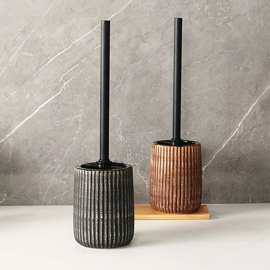 Brosse WC Céramique Rayée Style Wabi-Sabi à Poser 40 cm