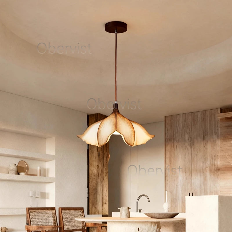 Suspension Cuisine Pétale Wabi-Sabi, Ø 45 cm, Blanc Chaud ou Froid
