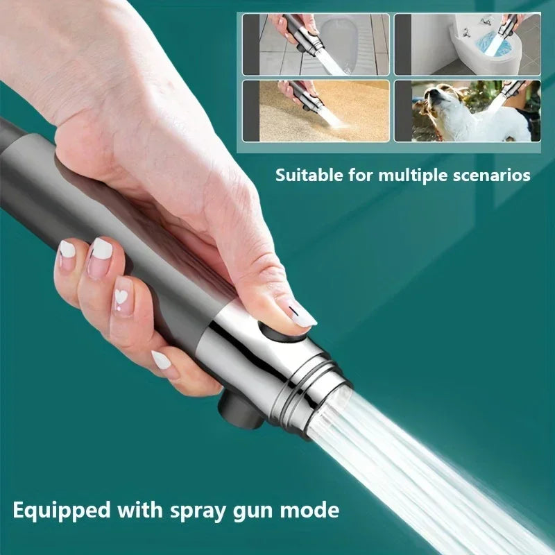 Pommeau de Douche Turbo Filtrant avec Flexible et Support