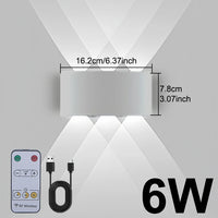 Applique Murale Rechargeable Haut et Bas avec Télécommande, 6 ou 10 W