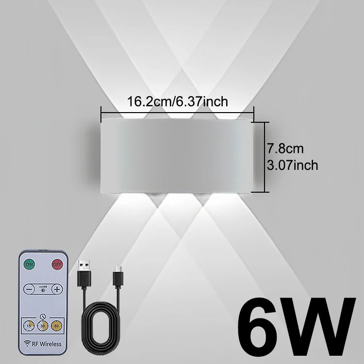 Applique Murale Rechargeable Haut et Bas avec Télécommande, 6 ou 10 W