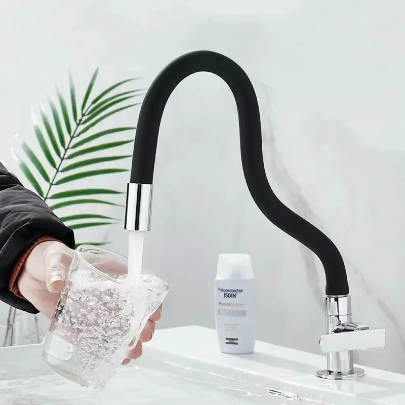 Robinet de Cuisine Flexible Eau Froide en Silicone, Pivotant 360°, 3 Coloris