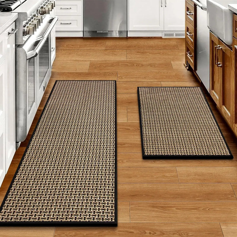 Tapis de Cuisine Tressé Antidérapant Dos Caoutchouc, 4 Tailles, 3 Coloris