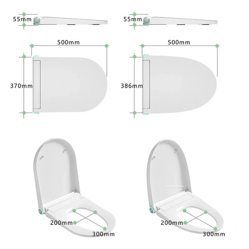 Abattant WC Chauffant à Frein de Chute, Ouverture Automatique et Télécommande