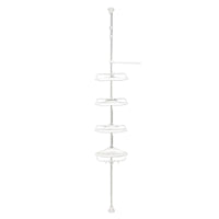 Étagère de Douche Télescopique Inox 4 Niveaux, Noir ou Blanc