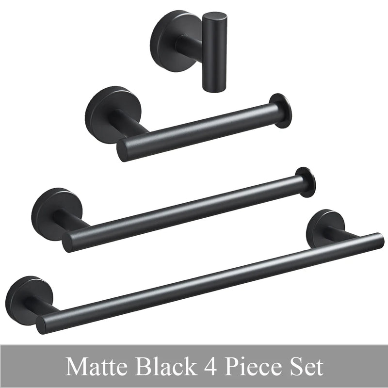 Accessoires Salle de Bain Ronds Inox à la Pièce, Chromé, Noir, Nickel, Doré