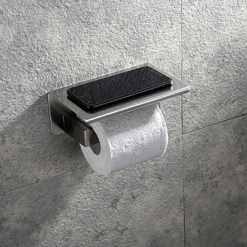 Porte-Papier Toilette Mural Inox 304 avec Tablette Téléphone, 5 Finitions
