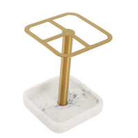 Porte-Brosse à Dents Inox 304 à Poser, Base Effet Marbre, Doré ou Argenté