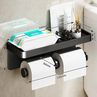 Porte-Papier Toilette Mural Aluminium avec Tablette, à l'Unité ou Lot de 2, 4 Finitions