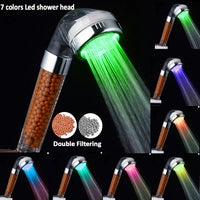 Pommeau de Douche LED 3 ou 7 Couleurs, Accessoires à la Pièce