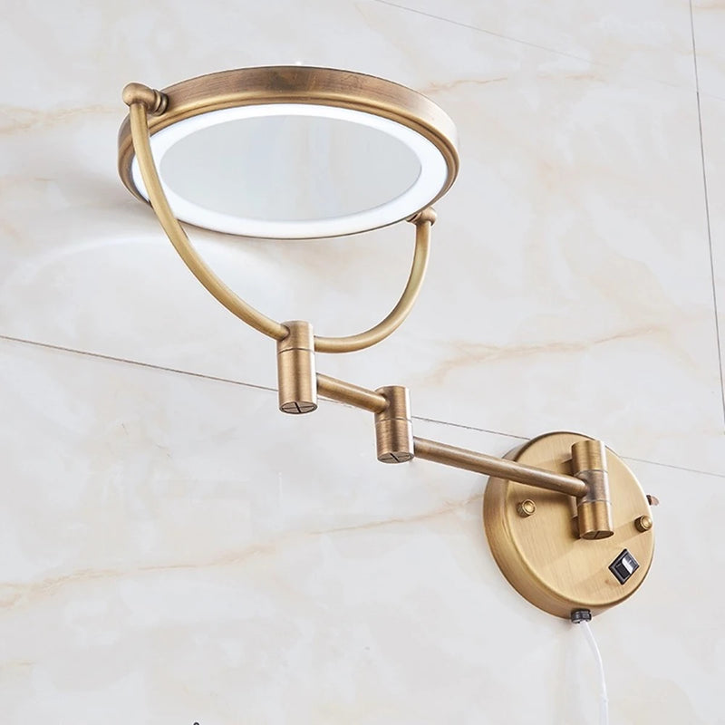Miroir Grossissant Lumineux Mural Laiton Vieilli ou Doré x3, x5 ou x10