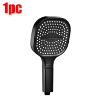 Pommeau de Douche Carré 13 cm, 3 Modes, Noir, Gris ou Argenté