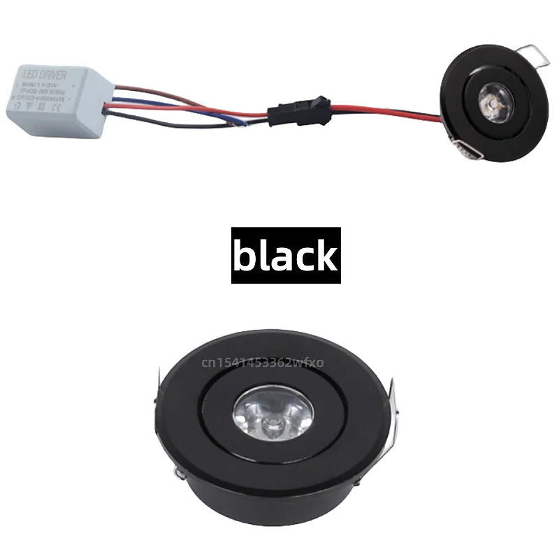 Mini Spot LED Encastrable 3 W Ø 52 mm, Doré, Noir, Blanc ou Argent