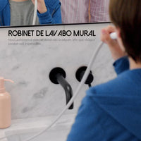 Robinet Mural Lavabo Encastré Laiton, Bec 15 à 26 cm, 9 Finitions