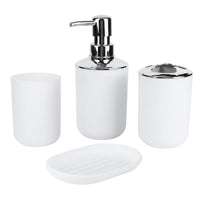 Set Accessoires Salle de Bain Blanc ou Gris, 4 Pièces avec Distributeur