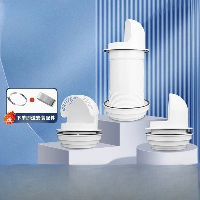 Capuchon d'Évacuation de Hotte Anti-Pluie en PVC Blanc, Pose Intérieure ou Extérieure