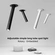 Spot LED Encastrable Tube Long Orientable, Noir ou Blanc, 7 à 15 W